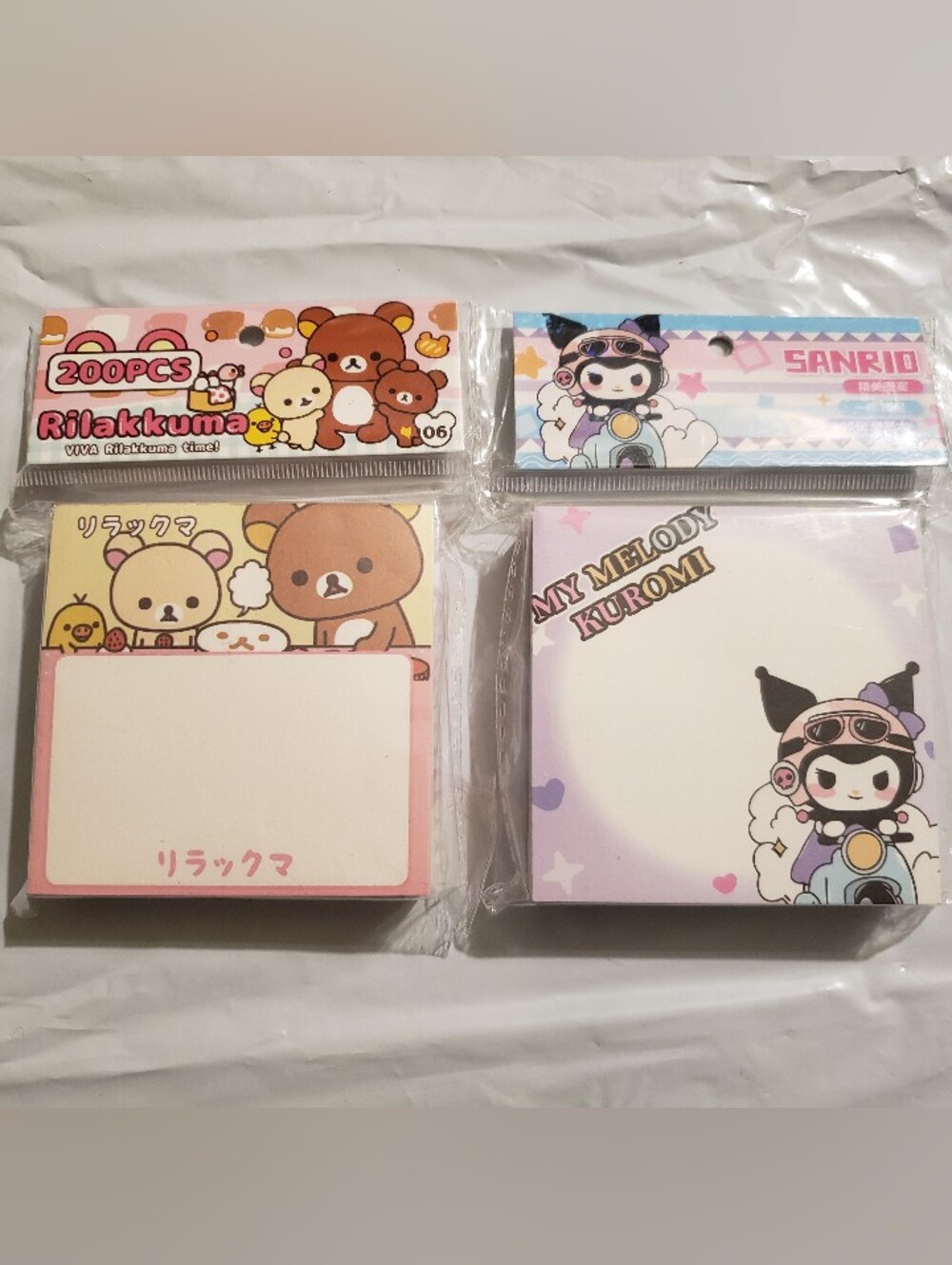 Kuromi & Rilakkuma Memo Pads